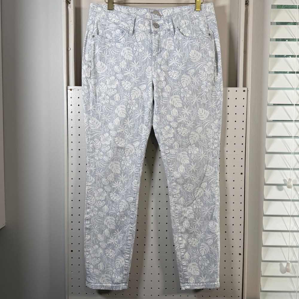 Tommy Bahama Monstera Mash‎ Skinny Ankle Jeans Women's Blue White Denim - 32X27